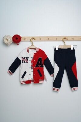 Wholesale Baby Boys 3-Piece Jacket Pants and Long Sleeve T-Shirt Set 6-18M Lummy Baby 2010-9070 Red