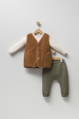 Wholesale Baby Boys 3-Piece Vest Long Sleeve T-Shirt and Pants Set 9-24M Tongs 1028-4886 - Tongs