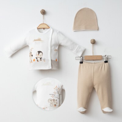 Wholesale Baby Boys 3-Pieces Newborn Set 0-3M Gümüş Baby 2043-0041 - Gümüş Baby (1)