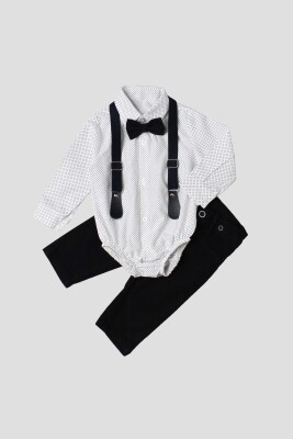 Wholesale Baby Boys 4-Piece Shirt Pants Suspender and Bowtie 6-24M Kidexs 1026-35039 Navy 