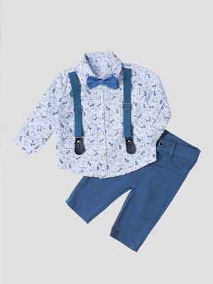 Wholesale Baby Boys 4-Piece Shirt Pants Suspender and Bowtie 6-24M Kidexs 1026-35061 - Kidexs (1)