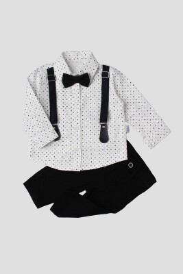 Wholesale Baby Boys 4-Piece Shirt Pants Suspender and Bowtie 6-24M Kidexs 1026-35062 Green