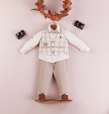 Wholesale Baby Boys 4-Piece Vest Shirt Pants and Bowtie Set 3-12M BabyRose 1002-4389 - BabyRose