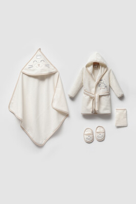 Wholesale Baby Boys 4-Pieces Bathroom Set 0-36M Ramel Kids 1072-703E Beige
