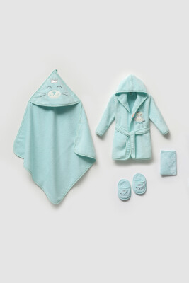 Wholesale Baby Boys 4-Pieces Bathroom Set 0-36M Ramel Kids 1072-703E - Ramel Kids