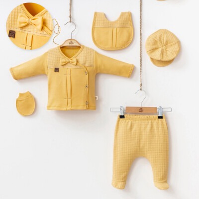 Wholesale Baby Boys 5-Piece Body Pants Glove Bib Hat Set 0-3M Minizeyn 2014-7046 - Minizeyn (1)