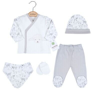 Wholesale Baby Boys 5-Piece Newborn Set 0-3M Ciccimbaby 1043-4813 - Ciccimbaby