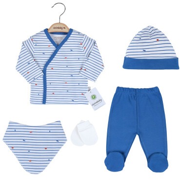 Wholesale Baby Boys 5-Piece Newborn Set 0-3M Ciccimbaby 1043-4863 - Ciccimbaby