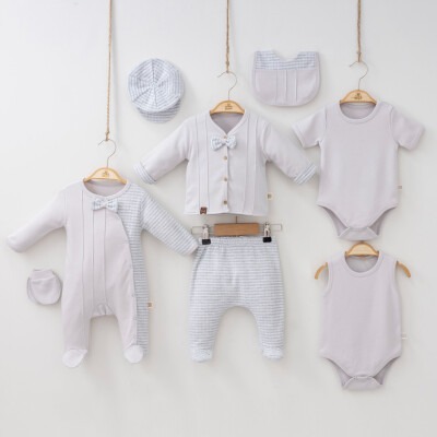Wholesale Baby Boys 8-Piece Newborn Set 0-3M Minizeyn 2014-2002 Gray