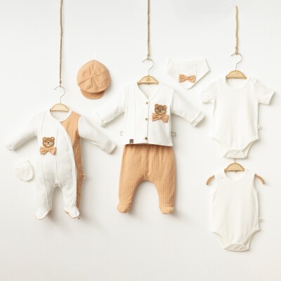 Wholesale Baby Boys 8-Pieces Newborn Set 0-3M Minizeyn 2014-2004 Cinnamon Color