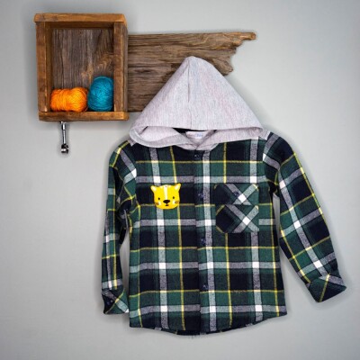 Wholesale Baby Boys Hooded Shirt 6-24M Timo 1018-T3EDÜ014239231 Green