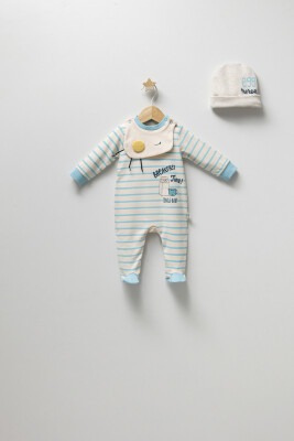 Wholesale Baby Boys Jumpsuit Set 0-3M Tongs 1028-4320 Blue
