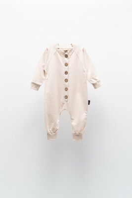 Wholesale Baby Boys Jumpsuit Set with Button 2-5Y Moi Noi 1058-MN10672 Beige