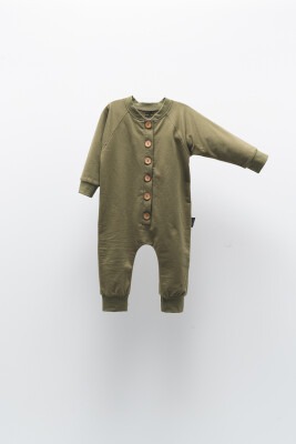 Wholesale Baby Boys Jumpsuit Set with Button 2-5Y Moi Noi 1058-MN10672 Khaki
