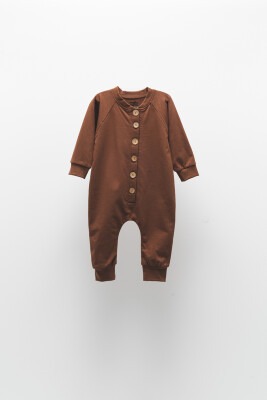 Wholesale Baby Boys Jumpsuit Set with Button 2-5Y Moi Noi 1058-MN10672 Brown