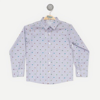 Wholesale Baby Boys Long Sleeve Patterned Shirt 6-24M Timo 1018-TEDÜ012234441 - Timo (1)