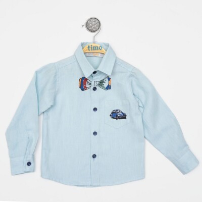 Wholesale Baby Boys Long Sleeve Shirt 6-24M Timo 1018-TEDÜ012234231 Mint Green2