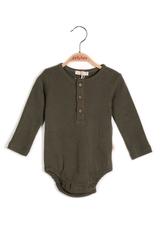 Wholesale Baby Boys Onesies with Button Gots Certificate 100% Organic Cotton 0-36M Zeyland 1070-232M - 1