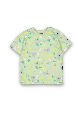 Wholesale Baby Boys Patterned T-shirt 6-18M Tuffy 1099-8020 Green