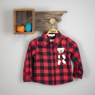 Wholesale Baby Boys Plaid Shirt 6-24M Timo 1018-T3EDÜ014239201 - Timo (1)