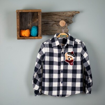 Wholesale Baby Boys Plaid Shirt 6-24M Timo 1018-T3EDÜ014239271 Ecru