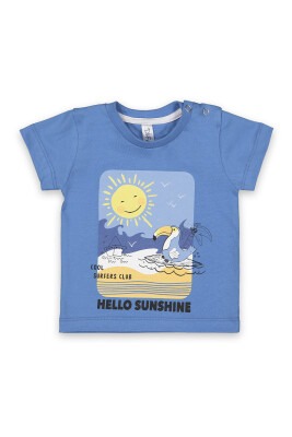 Wholesale Baby Boys Printed T-Shirt 6-18M Difa 1078-17000 Blue