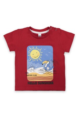 Wholesale Baby Boys Printed T-Shirt 6-18M Difa 1078-17000 Red