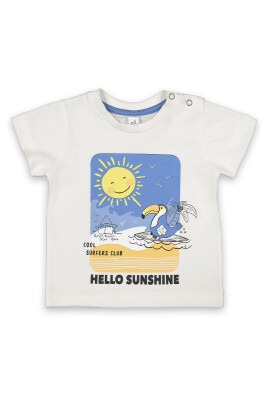 Wholesale Baby Boys Printed T-Shirt 6-18M Difa 1078-17000 Ecru