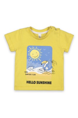 Wholesale Baby Boys Printed T-Shirt 6-18M Difa 1078-17000 Yellow