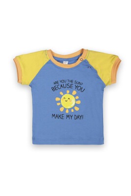 Wholesale Baby Boys Printed T-Shirt 6-18M Difa 1078-17005 Blue