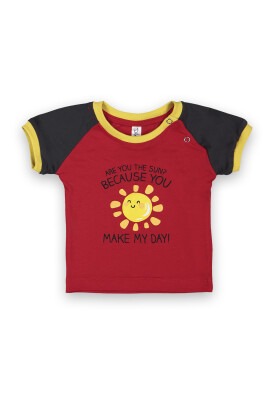 Wholesale Baby Boys Printed T-Shirt 6-18M Difa 1078-17005 Red
