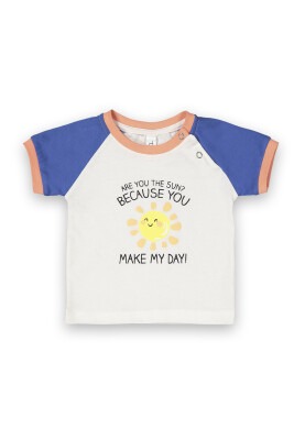 Wholesale Baby Boys Printed T-Shirt 6-18M Difa 1078-17005 Ecru