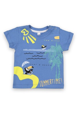 Wholesale Baby Boys Printed T-Shirt 6-18M Difa 1078-17007 - Difa (1)