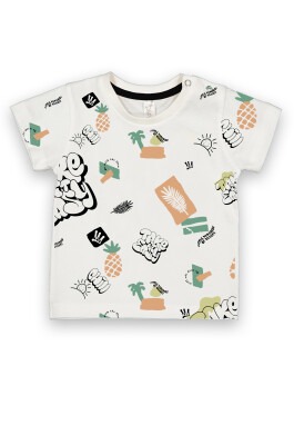 Wholesale Baby Boys Printed T-shirt 6-18M Difa 1078-17013 - Difa (1)
