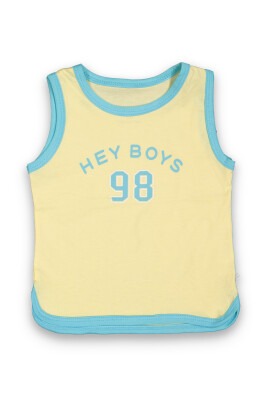Wholesale Baby Boys Printed T-shirt 6-18M Tuffy 1099-8003 Yellow