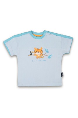 Wholesale Baby Boys Printed T-shirt 6-18M Tuffy 1099-8011 Blue