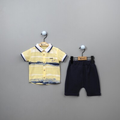 Wholesale Baby Boys Shirt Set with Shorts 6-18M Kumru Bebe 1075-3845 - Kumru Bebe