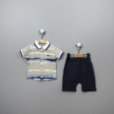 Wholesale Baby Boys Shirt Set with Shorts 6-18M Kumru Bebe 1075-3845 - Kumru Bebe (1)