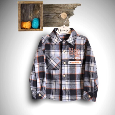 Wholesale Baby Boys Shirts 6-24M Timo 1018-T3EDÜ012235851 Blue