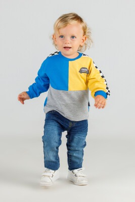 Wholesale Baby Boys Sweatshirt 6-18M Tuffy 1099-7011 Saxe
