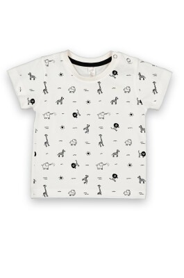 Wholesale Baby Boys T-shirt 6-18M Difa 1078-17009 Ecru