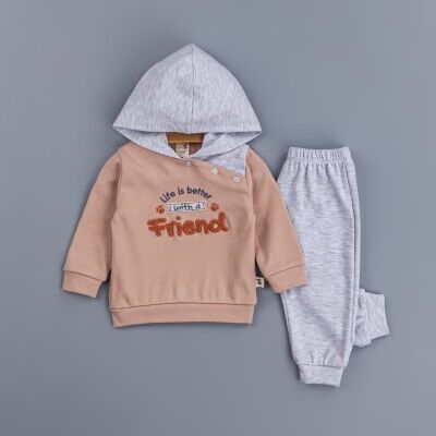 Wholesale Baby Boys Tracksuit Set With Hoodie 6-24M BabyZ 1097-4742 - BabyZ (1)