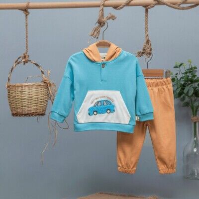 Wholesale Baby Boys Tracksuit Set With Hoodie 6-24M BabyZ 1097-4743 - BabyZ (1)