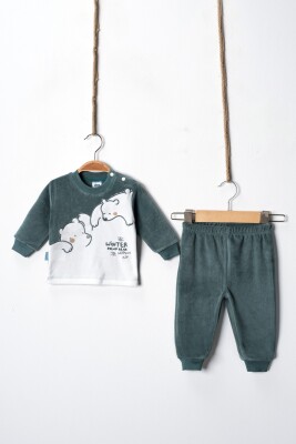 Wholesale Baby Boys Velvet Tracksuit Set 3-9M Hoppidik 2017-2388 - Hoppidik (1)