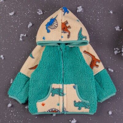 Wholesale Baby Boys Welsoft Cardigan With Hoodie 6-24M BabyZ 1097-4753 Turquoise