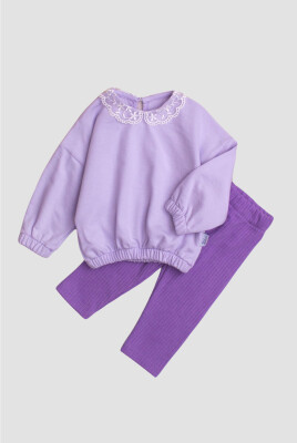Wholesale Baby Girl 2-Piece Set with Lace Detailed Tights on the Collar 6-24M Kidexs 1026-35103 - Kidexs (1)
