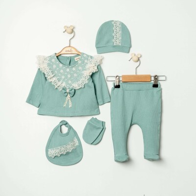 Wholesale Baby Girl 5pcs Newborn Set 0-6M Miniborn 2019-5202 - Miniborn
