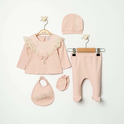 Wholesale Baby Girl 5pcs Newborn Set 0-6M Miniborn 2019-5202 - Miniborn (1)