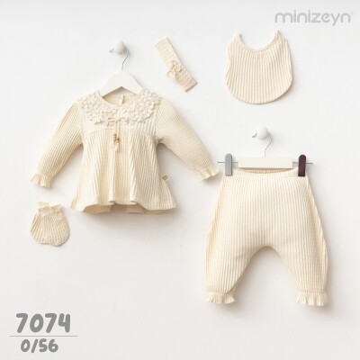 Wholesale Baby Girl 5pcs Set0-3M Minizeyn 2014-7074 Cream