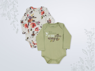 Wholesale Baby Girl Baby Girl 2-piece Bodysuit Set 3-18M Miniworld 1003-18584 Oil Green